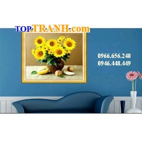 Tranh gắn đá bình hướng dương